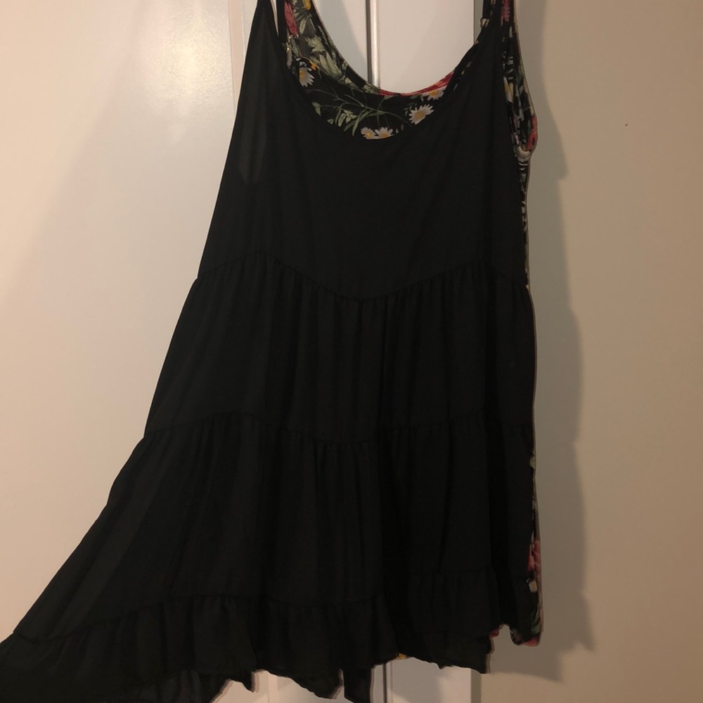 Black summer beach dress. Cover up.